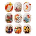 تخم مرغ سفالی رنگی هفت سین(3 عدد) --- colored egg