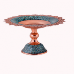 Turquoise dish(Y03)   شیرینی خوری فیروزه کوبی آقاجانی مدل شبکه دار  Y03-کد